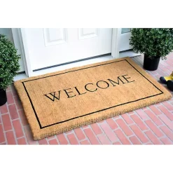 Natural and Black Welcome Doormat, 48x30 in.