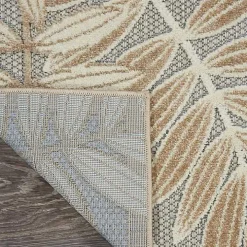 Natural Botanical Leaves Outdoor Area Rug, 9x13