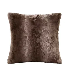 Natural Brown Textured Faux Fur Pillow