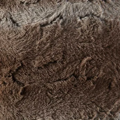 Natural Brown Textured Faux Fur Pillow