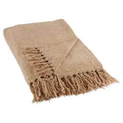 Natural Chenille Fringe Throw