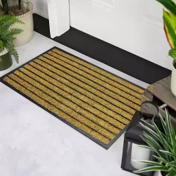 Natural Coir Striped Non-Skid Doormat