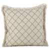 Natural Diamond Pillow with Fringed Edges