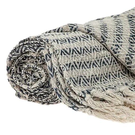 Natural Diamond Wool Handloomed Tassel Throw