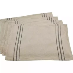 Natural Everyday Striped Linen Placemats, Set of 4