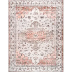 Natural Faded Vintage Washable Area Rug, 5x8