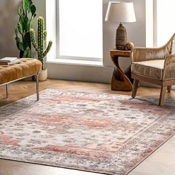 Natural Faded Vintage Washable Area Rug, 3x5