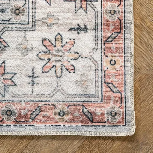 Natural Faded Vintage Washable Area Rug, 5x8