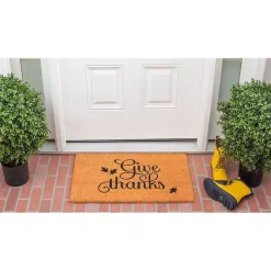 Natural Give Thanks Thanksgiving Doormat, 29 in.