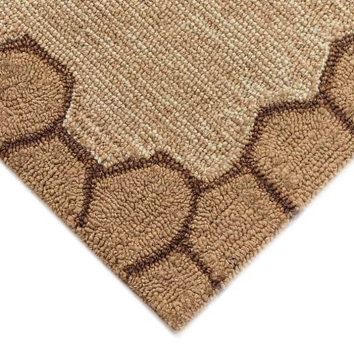 Natural Honeycomb & Bees Outdoor Accent Rug