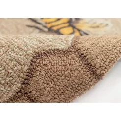 Natural Honeycomb & Bees Outdoor Accent Rug