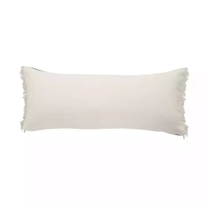 Natural Jute Braided Stripe Lumbar Pillow