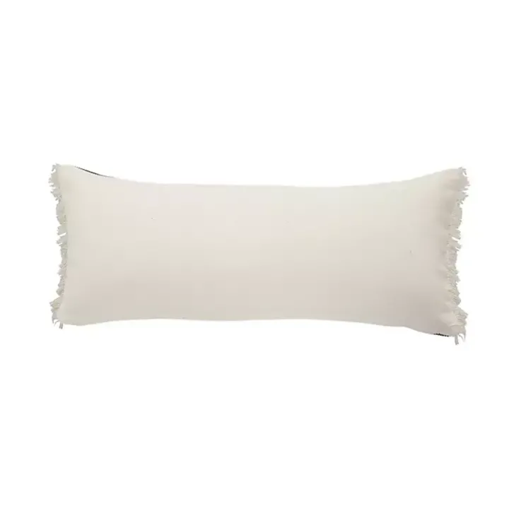 Natural Jute Braided Stripe Lumbar Pillow