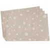 Natural Linen Snowflake Placemats, Set of 4