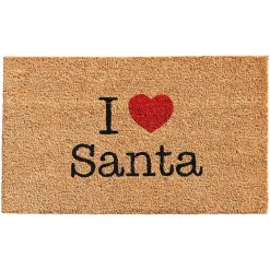 Natural Love Santa Heart Coir and Vinyl Doormat
