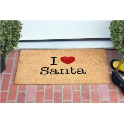 Natural Love Santa Heart Coir and Vinyl Doormat