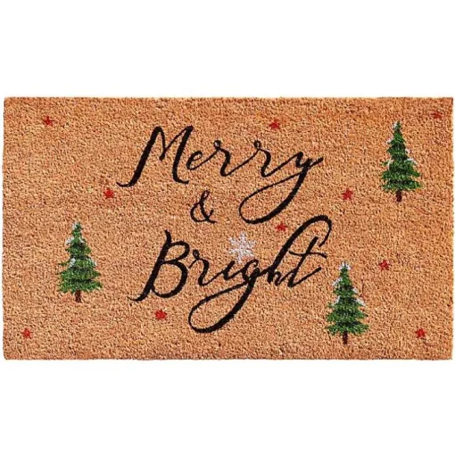 Natural Merry Bright Tree Coir Doormat, 29 in.