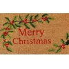 Natural Merry Christmas Holly Coir Doormat