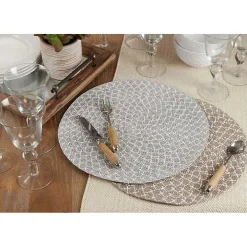 Natural Paper Woven Placemats, Set of 4
