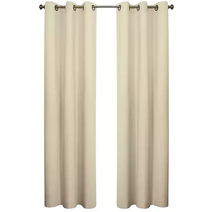 Natural Room Darkening Curtain Panel Set, 63 in.
