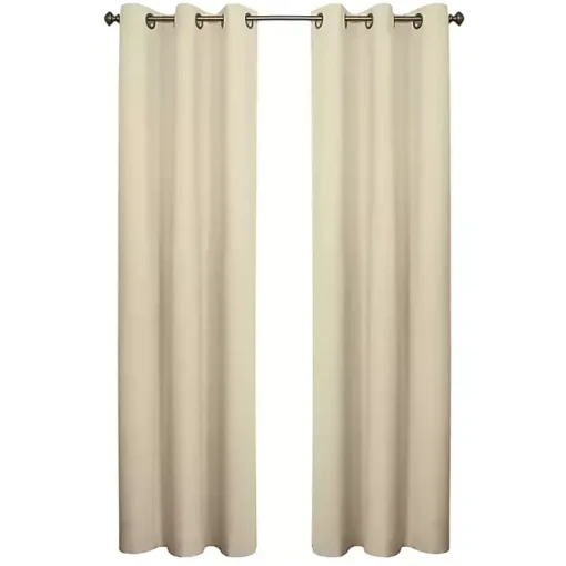 Natural Room Darkening Curtain Panel Set, 84 in.