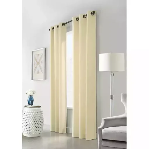 Natural Room Darkening Curtain Panel Set, 84 in.