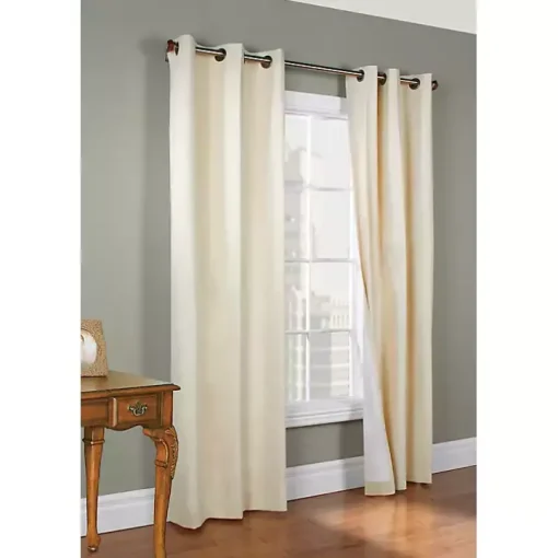 Natural Room Darkening Curtain Panel Set, 84 in.