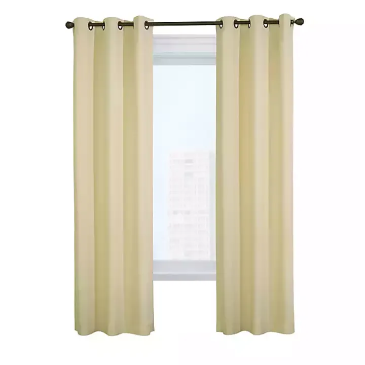 Natural Room Darkening Curtain Panel Set, 63 in.