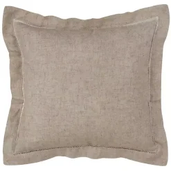 Natural Rustic Hemstitched Throw Pillow