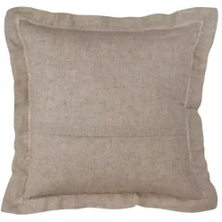 Natural Rustic Hemstitched Throw Pillow