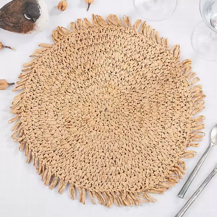 Natural Rustic Raffia Placemats, Set of 4