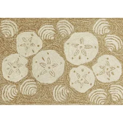 Natural Sand Dollar Outdoor Accent Rug