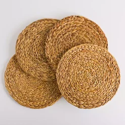 Natural Seagrass Woven Round Placemats, Set of 4