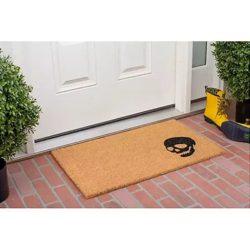 Natural Tan Coir Skull Doormat