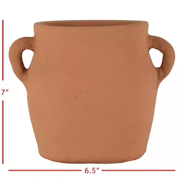 Natural Terracotta Vase with Handles