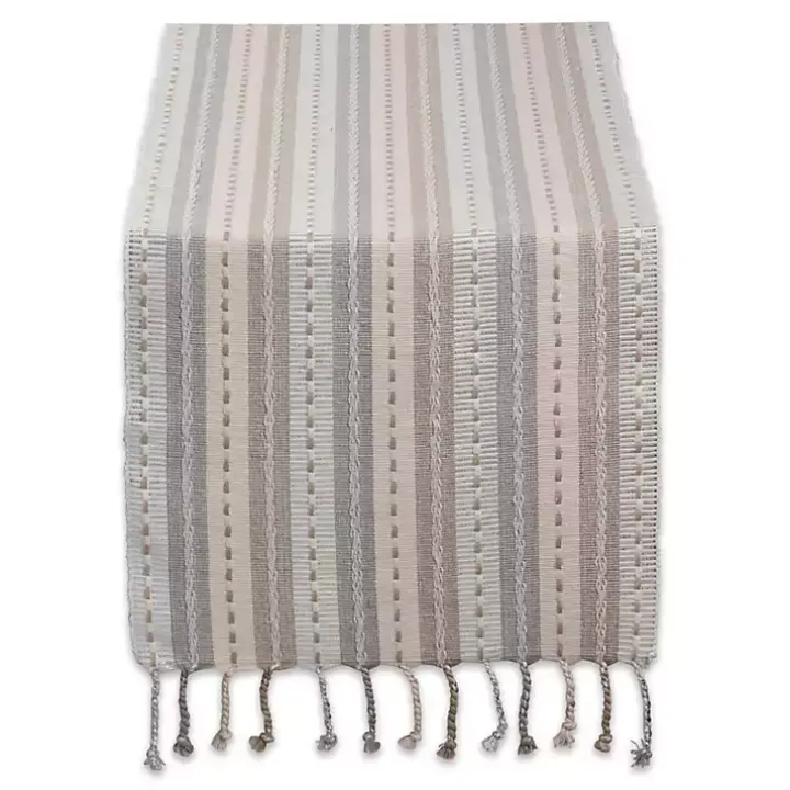 Natural Tonal Stripe Table Runner