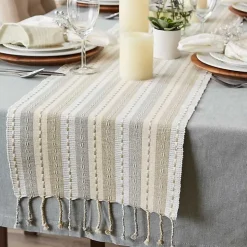 Natural Tonal Stripe Table Runner