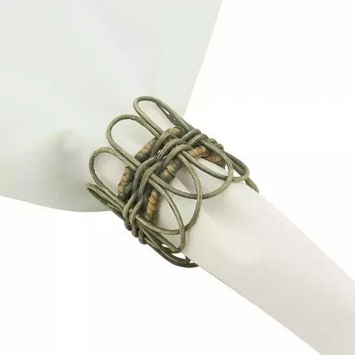 Natural Twisted Rattan Napkin Rings, Set of 4
