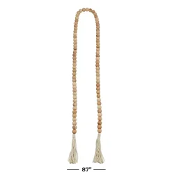 Natural Wood Beaded Tassel Garland