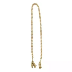 Natural Wood Beaded Tassel Garland