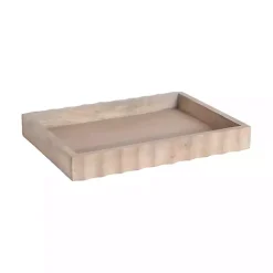 Natural Wood Fluted Lissi Rectangular Serving Tray