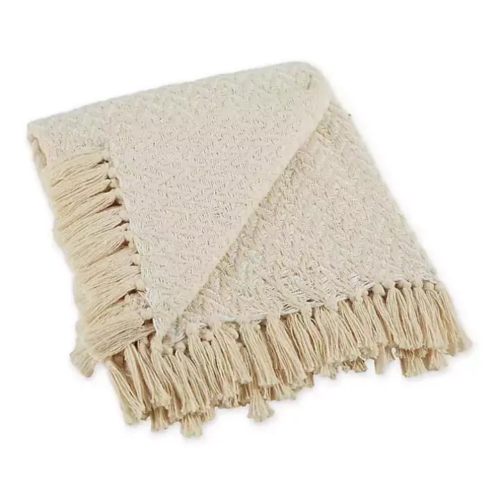 Natural Woven Zig Zag Throw