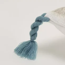 Nautical Stripe & Blue Tassel Pillow