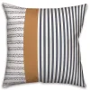 Navy & Burnt Orange Stripes Indoor/Outdoor Pillow