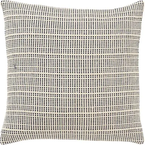 Navy and Natural Sea Striped Pillow