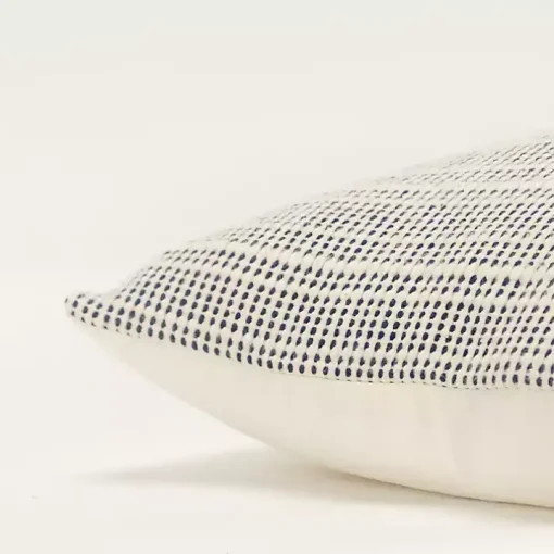 Navy and Natural Sea Striped Pillow