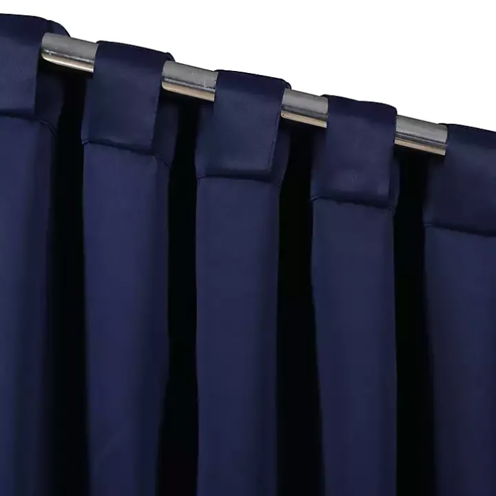 Navy Back Tab Blackout Curtain Panel Set, 63 in.