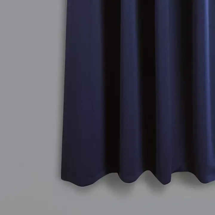 Navy Back Tab Blackout Curtain Panel Set, 63 in.
