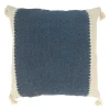Navy Banded Whipstitch Pillow