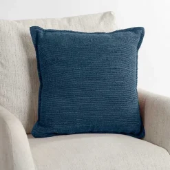 Navy Blended Handwoven Pillow